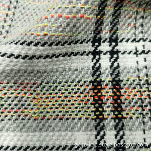 Boucle woolen fashion Plaid design fabric